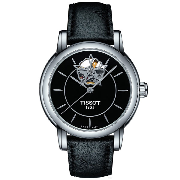 black leather strap copy TISSOT Lady Heart 80