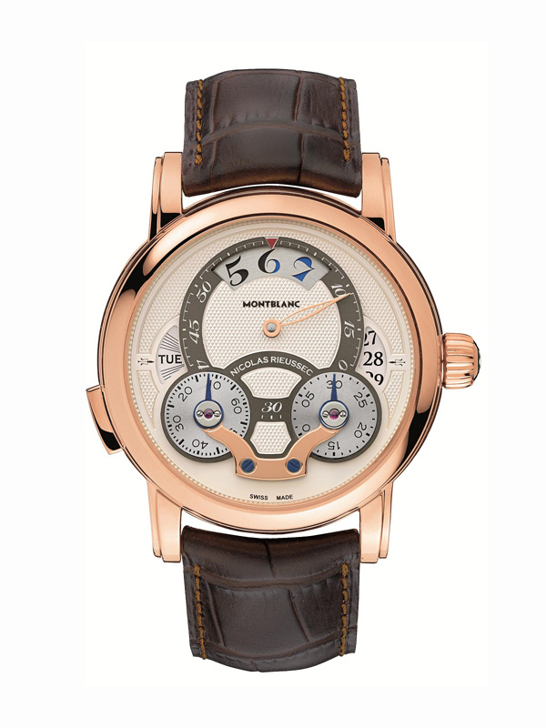 Jim Parsons And Rose Gold Case Copy Montblanc Nicolas Rieussec Rising Hours