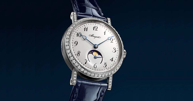 blue leather strap fake Breguet Classique Dame 9088