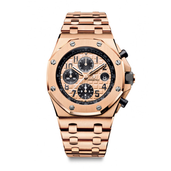 Audemars Piguet Royal Oak Offshore replica watches with red gold bracelet