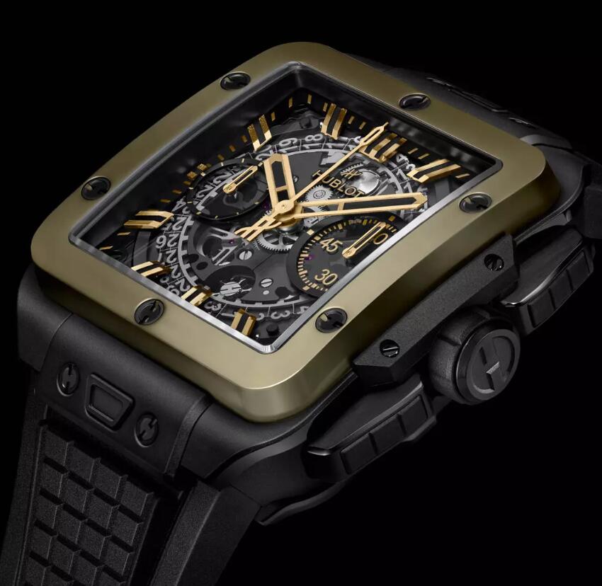 Swiss Top Replica Hublot Square Bang Unico Magic Gold Watches UK